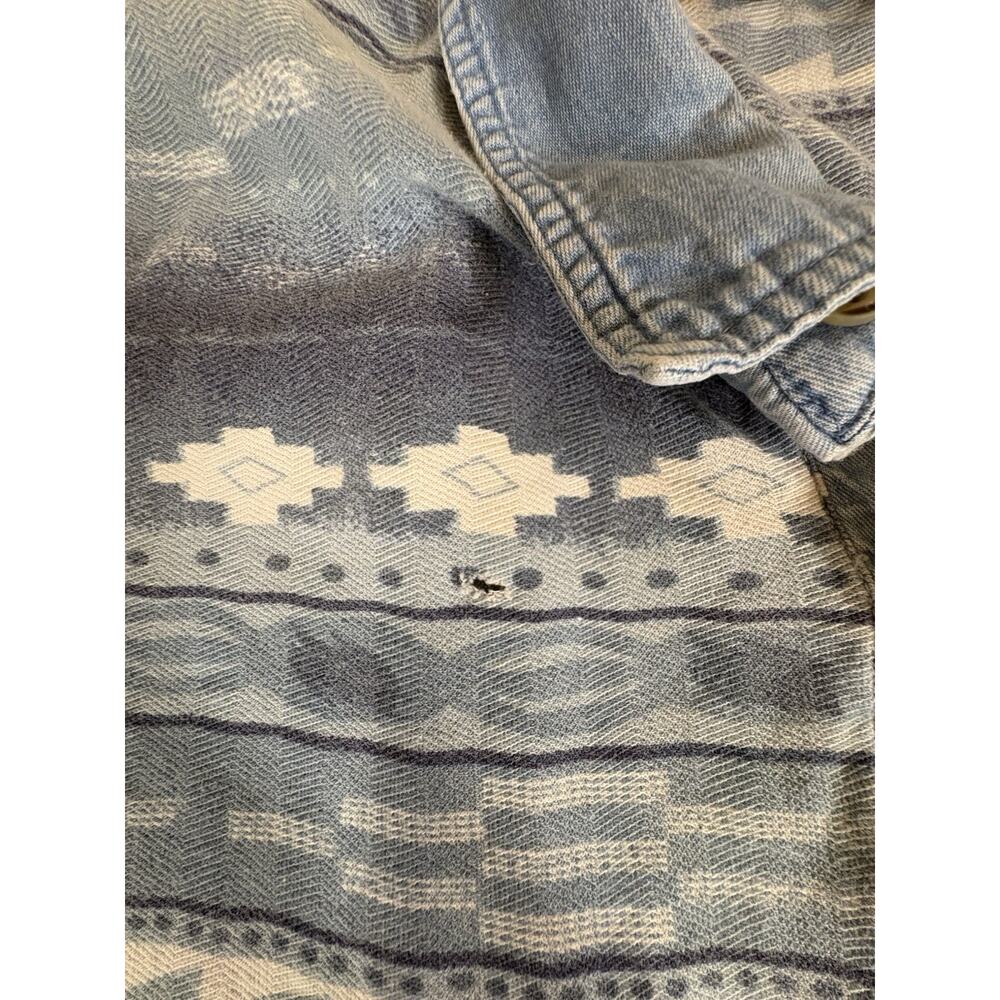 Vintage Faded Glory Polo Shirt Mens 3XL Blue Tribal Aztec Southwestern Y2K - Picture 7 of 9